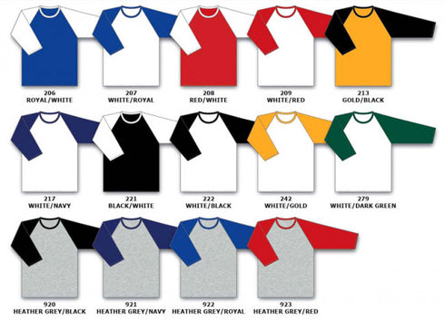 Athletic Knit 3/4 Sleeve Crew Neck Baseball Shirt (BA1846)